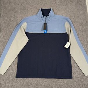 NEW Tahari 1/4 Zip Pullover Mens XL Golf Luxury In Motion Stretch Colorblock $79